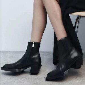 Zara Elegant Black Ankle Boots